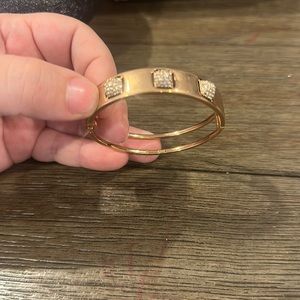 Swarovski gold bangle with 3 stones